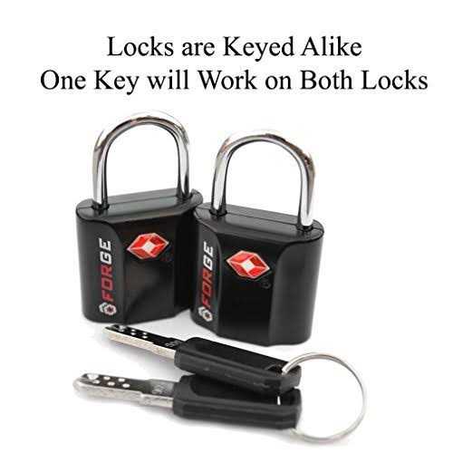 Forge Red 4 Pack TSA Approved Luggage Locks Ultra-Secure Dimple Key Travel Locks with Zinc Alloy Body - Image 4