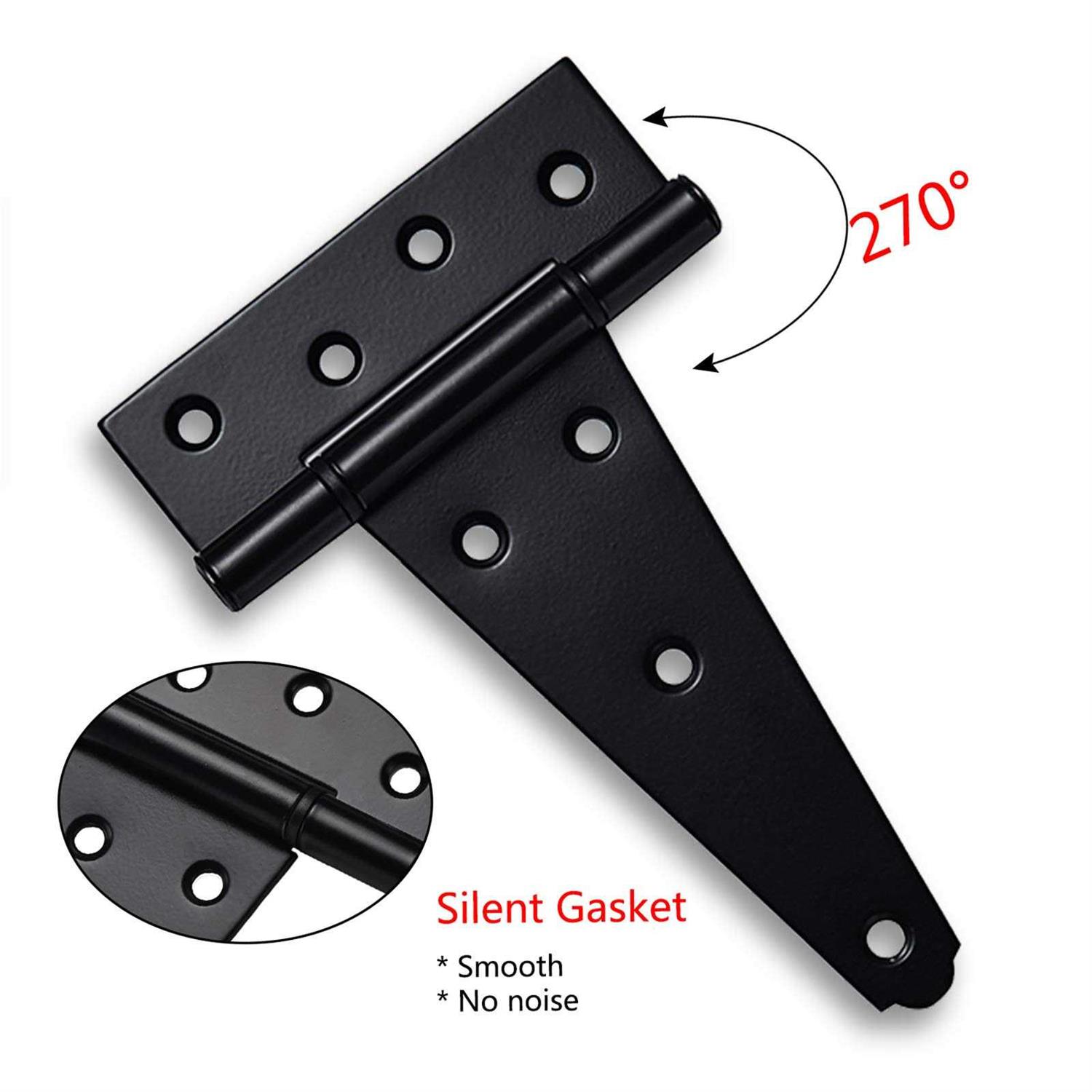 Heavy Duty Gate Hardware Kit,with Self Locking Gate Latch,2 Pcs 6inch T-hinges,1 Pc 6.5inch Gate Handle - Image 5